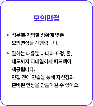 개인별 탄탄한 취업준비
